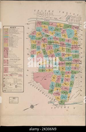 Kartografisch, Karten. 1915. Lionel Pincus und Prinzessin Firyal Map Division. Feuerversicherung , New York (Staat), Immobilien , New York (Staat), Städte und Gemeinden , New York (Staat) Schlüssel Stockfoto