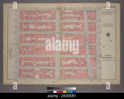 Kartografisch, Karten. 1920. Lionel Pincus und Prinzessin Firyal Map Division. Manhattan (New York, N.Y.), Immobilien , New York (Bundesstaat) , New York, New York (N.Y.) Tafel 37, Teil von Abschnitt 4: Begrenzt durch W. 53. Street, Seventh Avenue, W. 47. Street und Ninth Avenue. Stockfoto