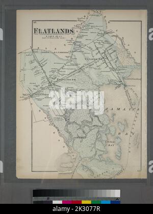 Kartografisch, Karten. 1873. Lionel Pincus und Prinzessin Firyal Map Division. Long Island (New York) , Beschreibung und Reisen Flachland. Kings Co. L.I. Stockfoto