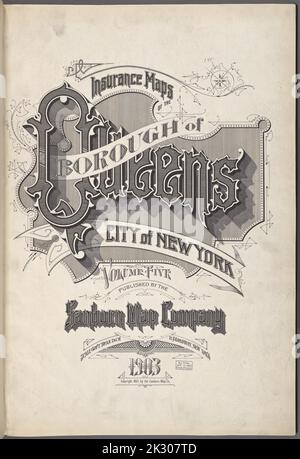 Kartografisch, Karten. 1884 - 1936. Lionel Pincus und Princess Firyal Map Division. Feuerversicherung , New York (Staat), Immobilien , New York (Staat), Städte & Orte , New York (Staat) Versicherungkarten des Bezirks Queens, Stadt New York Band fünf. Herausgegeben von der Sanborn Map Co. 11, Broadway, New York. 1903. Stockfoto