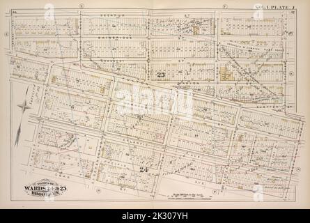Kartografisch, Karten. 1880. Lionel Pincus und Prinzessin Firyal Map Division. Brooklyn (New York, N.Y.), Immobilien , New York (Bundesstaat) , New York Vol. 1. Plate, J. Karte in Richtung Decatur St., Patchen Ave., Buffalo Ave., Pacific Ave., Dean St., Troy Ave., Yates Ave.; Einschließlich Bainbridge St., Chauncey, Marion St., Sumpter St., Fulton St., Herkimer St., Atlantic Ave., Pacific Ave., Lewis Ave., Schenectady Ave., Stuyvesant Ave., Utica Ave., Reid Ave., Rochester Ave., Suydam Pl., Fellows Pl. Stockfoto