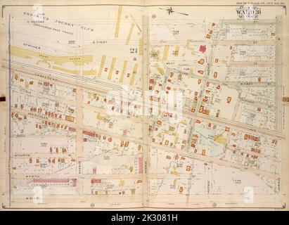 E.B. Hyde & Co. Kartografisch, Karten. 1907. Lionel Pincus und Prinzessin Firyal Map Division. Brooklyn (New York, New York) , Maps, Immobilien , New York (Bundesstaat) , New York Brooklyn, Vol. 7, Doppelseitenplatte Nr. 20; Teil von ward 31, Abschnitt 21; Karte begrenzt durch E. 2. St., Avenue W; einschließlich W. 6. St., Avenue S Stockfoto