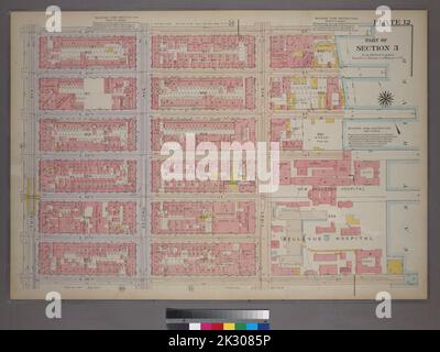 Kartografisch, Karten. 1920. Lionel Pincus und Prinzessin Firyal Map Division. Manhattan (New York, N.Y.), Immobilien , New York (Bundesstaat) , New York, New York (N.Y.) Platte 12, Teil von Abschnitt 3: Begrenzt durch E. 32. Street, First Avenue, E. 26. Street und Second Avenue. Stockfoto