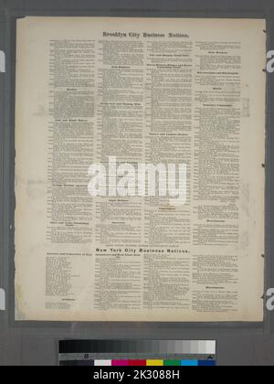 Kartografisch, Karten. 1873. Lionel Pincus und Prinzessin Firyal Map Division. Long Island (New York) , Beschreibung und Reise Brooklyn City Buisiness Notices. Fortsetzung von Seite 8. Stockfoto