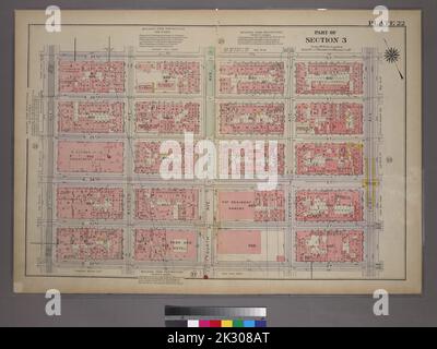 Kartografisch, Karten. 1913. Lionel Pincus und Prinzessin Firyal Map Division. Immobilien , New York (Bundesstaat) , New York, Immobilien , Manhattan (New York, N.Y.), Manhattan (New York, New York) Platte 22, Teil von Abschnitt 3: Begrenzt durch E. 37. Street, Third Avenue, E. 32. Street und Fifth Avenue. Stockfoto