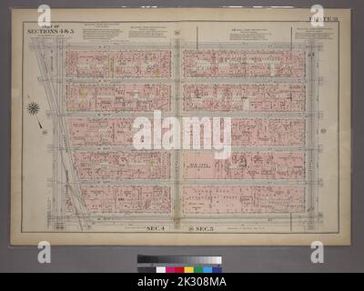 Kartografisch, Karten. 1913. Lionel Pincus und Prinzessin Firyal Map Division. Immobilien , New York (Bundesstaat) , New York, Immobilien , Manhattan (New York, N.Y.), Manhattan (New York, New York) Platte 31, Teil der Abschnitte 4 und 5: Begrenzt durch W. 47. Street, Fifth Avenue, W. 42. Street und Broadway Stockfoto