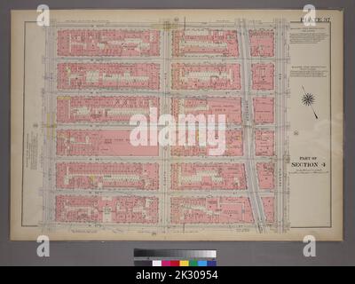 Kartografisch, Karten. 1913. Lionel Pincus und Prinzessin Firyal Map Division. Immobilien , New York (Bundesstaat) , New York, Immobilien , Manhattan (New York, N.Y.), Manhattan (New York, New York) Tafel 37, Teil von Abschnitt 4: Begrenzt durch W. 53. Street, Seventh Avenue, W. 47. Street und Ninth Avenue Stockfoto