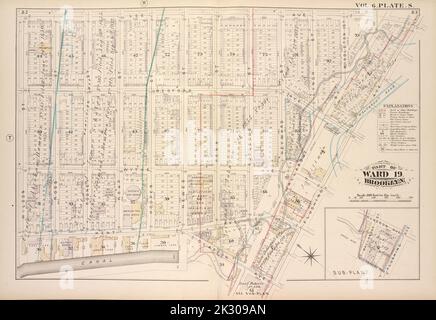 Kartografisch, Karten. 1880. Lionel Pincus und Prinzessin Firyal Map Division. Brooklyn (New York, N.Y.), Immobilien , New York (Bundesstaat) , New York Vol. 6. Plate, S. Karte gebunden an Lee Ave., Flushing Ave., Classon Ave., Hewes St., Canal, Wilson St.; Einschließlich Bedford Ave., Wythe Ave., Kent Ave., Ross St., Rodney St., Keap St., Hooper St., Penn St., Rutledge St., Heyward St., Lynch St., Middleton St., Wallabout St. Stockfoto