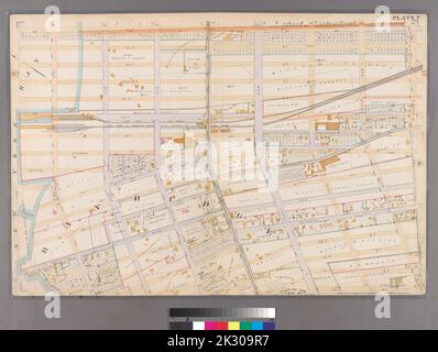 F. Bourquin & Co. Kartografisch, Karten. 1890. Lionel Pincus und Prinzessin Firyal Map Division. Brooklyn (New York, N.Y.), Immobilien , New York (Bundesstaat) , New York Plate 7: Begrenzt durch 60. Street, Seventh Avenue, 66. Street, Stewart Avenue, 75. Street, Fourth Avenue, 72. Street, Second Avenue, 71. Street, First Avenue, Mackay Place, Shore Road und New York Bay Pier Line. Teil der Stadt Flatbush, Kings Co., N.Y. Stockfoto