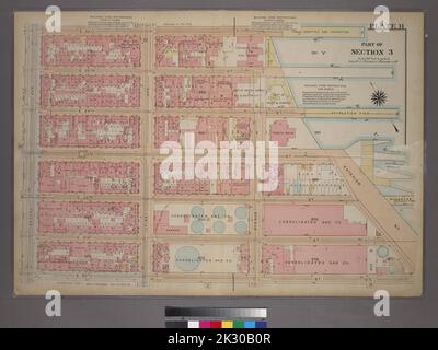 Kartografisch, Karten. 1913. Lionel Pincus und Prinzessin Firyal Map Division. Immobilien , New York (Bundesstaat) , New York, Immobilien , Manhattan (New York, N.Y.), Manhattan (New York, New York) Platte 11, Teil von Abschnitt 3: Begrenzt durch E. 26. Street, Exterior Street, E. 20. Street und Second Avenue Stockfoto