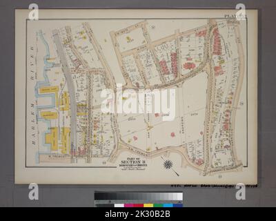 G.W. Bromley & Co. Kartografisch, Karten. 1921. Lionel Pincus und Prinzessin Firyal Map Division. Bronx (New York, N.Y.), Immobilien , New York (Bundesstaat) , New York Plate 55, Teil von Abschnitt 11, Borough of the Bronx. Begrenzt durch W. 180. Street, Loring Place, W. 179. Street, Burnside Avenue, Harrison Avenue, W. Tremont Avenue und (Harlem River Piers) Cedar Avenue. Stockfoto