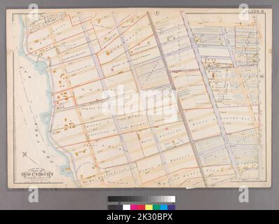 F. Bourquin & Co. Kartografisch, Karten. 1890. Lionel Pincus und Prinzessin Firyal Map Division. Brooklyn (New York, N.Y.), Immobilien , New York (Bundesstaat) , New York Plate 8: Begrenzt durch Mackay Place, Narrows Avenue, 71. Street, First Avenue, 72. Street, Second Avenue, 73. Street, Third Avenue, 74. Street, Fourth Avenue, 75. Street, Stewart Avenue, 89. Street, Third Avenue, 87. Street, First Avenue, 86. Street, Narrows Avenue, 85. Street und Shore Road. Teil der Stadt New Utrecht, Kings Co., N.Y. Stockfoto