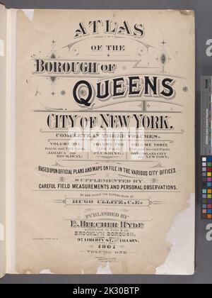 Kartografisch, Karten. 1901. Lionel Pincus und Prinzessin Firyal Map Division. Queens (New York, New York) Atlas of the Borough of Queens. City of New York komplett in drei Bänden. Band 1, vierte und fünfte Station. Jamaika und Rockaway. Seite Stockfoto