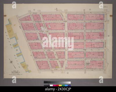 Kartografisch, Karten. 1899. Lionel Pincus und Prinzessin Firyal Map Division. Manhattan (New York, N.Y.), Immobilien , New York (Bundesstaat) , New York Plate 5, Teil von Abschnitt 1: Begrenzt durch Reade Street, Broadway, Vesey Street und West Street Stockfoto