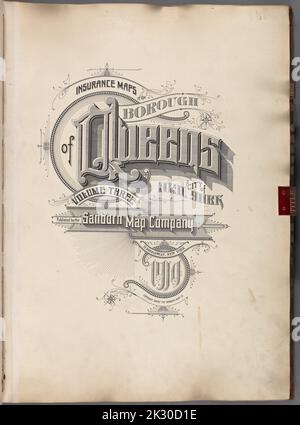 Kartografisch, Karten. 1884 - 1936. Lionel Pincus und Princess Firyal Map Division. Feuerversicherung , New York (Staat), Immobilien , New York (Staat), Städte & Orte , New York (Staat) Versicherungkarten des Bezirks Queens, Stadt New York Band drei. Herausgegeben von der Sanborn Map Co. 11, Broadway, New York. 1914. Stockfoto