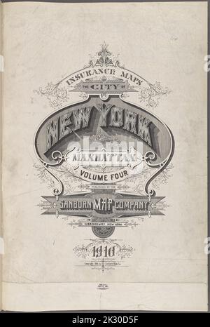 Kartografisch, Karten. 1910. Lionel Pincus und Prinzessin Firyal Map Division. Feuerversicherung , New York (Staat), Immobilien , New York (Staat), Städte & Orte , New York (Staat) Versicherungsplänen der Stadt New York, Borough of Manhattan. Band Vier. Veröffentlicht von The Sanborn Map Company, 11 Broadway, New York, 1910. Stockfoto