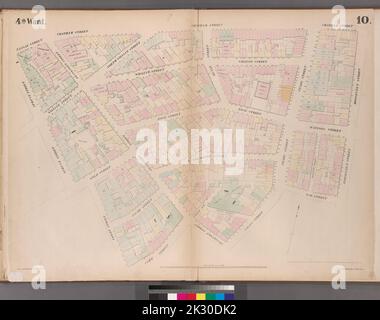 Kartografisch, Karten. 1852. Lionel Pincus und Prinzessin Firyal Map Division. Manhattan (New York, N.Y.), Immobilien , New York (Staat) , New York, Feuerversicherungsschild 10: Karte begrenzt durch Nassau Street, Roosevelt Street, Oak Street, Oak Street, Pearl Street, Frankfort Street, Cliff Street, Ferry Street, Spruce Street Stockfoto