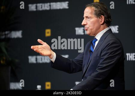 Austin, TX, USA. 23. September 2022. Der US-Repräsentant JAMIE RASKIN, D-Maryland, spricht über seine Rolle im Ausschuss für den 6.. Januar und darüber, welche Enthüllungen es gibt, wenn sein Bericht später in diesem Herbst veröffentlicht wird. Raskin sprach bei einer Session des Texas Tribune Festivals in der Innenstadt von Austin. (Bild: © Bob Daemmrich/ZUMA Press Wire) Bild: ZUMA Press, Inc./Alamy Live News Stockfoto