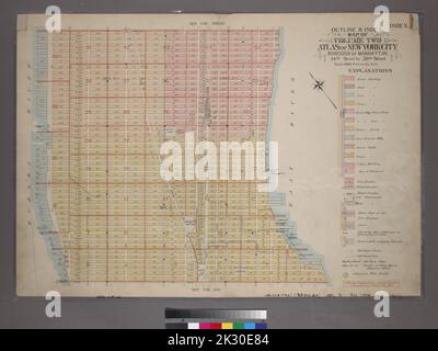 Kartografisch, Karten. 1899. Lionel Pincus und Prinzessin Firyal Map Division. Manhattan (New York, N.Y.), Immobilien , New York (Bundesstaat) , New York Übersichtskarte und Indexkarte von Band zwei, Atlas of New York City, 14. Street bis 59. Street Stockfoto