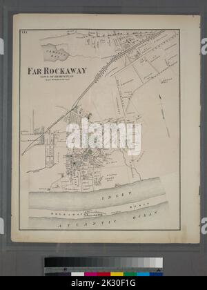 Kartografisch, Karten. 1873. Lionel Pincus und Prinzessin Firyal Map Division. Long Island (New York) , Beschreibung und reisen weit Rockaway, Stadt Hempstead. Stockfoto