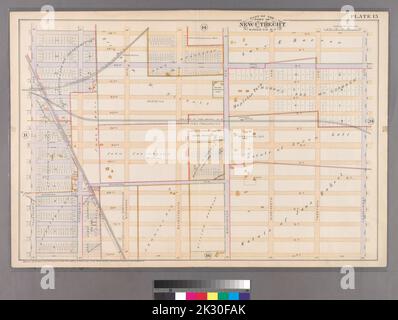 F. Bourquin & Co. Kartografisch, Karten. 1890. Lionel Pincus und Prinzessin Firyal Map Division. Brooklyn (New York, N.Y.), Immobilien , New York (Bundesstaat) , New York Plate 15: Begrenzt durch 58. Street, Twentyfirst Avenue, 72. Street und Fourteen Avenue. Teil der Stadt New Utrecht, Kings Co., N.Y. Stockfoto