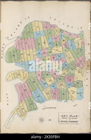 Kartografisch, Karten. 1905 - 1908. Lionel Pincus und Princess Firyal Map Division. New York (New York) Schlüsselplan mit dem System der Hausnummern Stockfoto