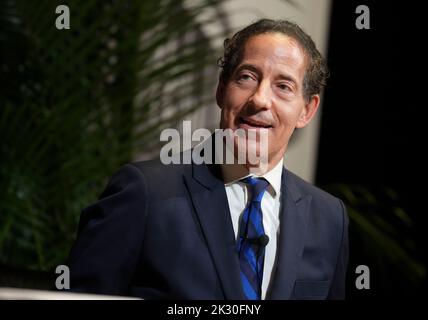 Austin, TX, USA. 23. September 2022. Der US-Repräsentant JAMIE RASKIN, D-Maryland, spricht über seine Rolle im Ausschuss für den 6.. Januar und darüber, welche Enthüllungen es gibt, wenn sein Bericht später in diesem Herbst veröffentlicht wird. Raskin sprach bei einer Session des Texas Tribune Festivals in der Innenstadt von Austin. (Bild: © Bob Daemmrich/ZUMA Press Wire) Bild: ZUMA Press, Inc./Alamy Live News Stockfoto