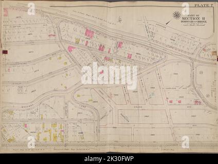 Kartografisch, Karten. 1911. Lionel Pincus und Prinzessin Firyal Map Division. Bronx (New York, N.Y.), New York (N.Y.) Tafel 7 Karte begrenzt durch Aqueduct Ave., Andrews Ave., Jerome Ave Stockfoto