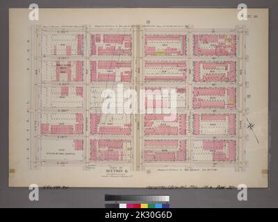 Kartografisch, Karten. 1898. Lionel Pincus und Prinzessin Firyal Map Division. Manhattan (New York, N.Y.), Immobilien , New York (Bundesstaat) , New York Plate 38, Teil von Abschnitt 6: Begrenzt durch E. 105. Street, Third Avenue, E. 100. Street und First Avenue Stockfoto