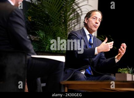 Austin, TX, USA. 23. September 2022. Der US-Repräsentant JAMIE RASKIN, D-Maryland, spricht über seine Rolle im Ausschuss für den 6.. Januar und darüber, welche Enthüllungen es gibt, wenn sein Bericht später in diesem Herbst veröffentlicht wird. Raskin sprach bei einer Session des Texas Tribune Festivals in der Innenstadt von Austin. (Bild: © Bob Daemmrich/ZUMA Press Wire) Bild: ZUMA Press, Inc./Alamy Live News Stockfoto