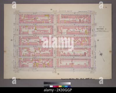 Kartografisch, Karten. 1899. Lionel Pincus und Prinzessin Firyal Map Division. Manhattan (New York, N.Y.), Immobilien , New York (Bundesstaat) , New York Plate 29, Teil von Abschnitt 4: Begrenzt durch W. 47. Street, Ninth Avenue, W. 42. Street und Eleventh Avenue Stockfoto