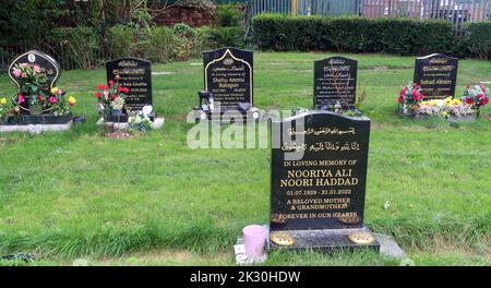 Muslimischer Teil, Warrington Friedhof, Manchester Road, Warrington, Cheshire, ENGLAND, GROSSBRITANNIEN, WA1 3BG Stockfoto