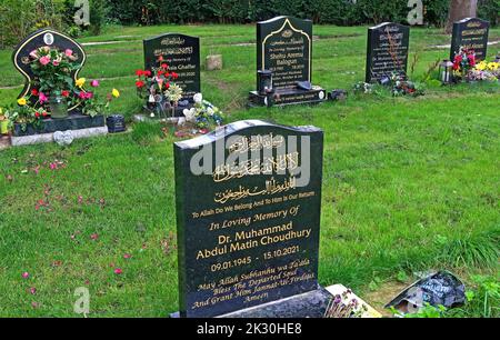 Muslimischer Teil, Warrington Friedhof, Manchester Road, Warrington, Cheshire, ENGLAND, GROSSBRITANNIEN, WA1 3BG Stockfoto