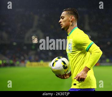 Le Harve, Frankreich, 23.. September 2022. Antony von Brasilien beim Internationalen Freundschaftsspiel im Stade Oceane, Le Harve. Bildnachweis sollte lauten: David Klein / Sportimage Kredit: Sportimage/Alamy Live News Stockfoto