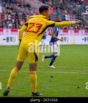 Düsseldorf, Nordrhein-Westfalen, Deutschland. 23. September 2022. Japan-Torwart DANIEL SCHMIDT (23) Punkte beim Kirin Challenge Cup 2022 gegen die USA in der Merkur Spiel Arena in Duuseldorf, Deutschland. (Bild: © Kai Dambach/ZUMA Press Wire) Bild: ZUMA Press, Inc./Alamy Live News Stockfoto