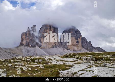 Drei Zinnen von Lavaredo, Dolomiten Stockfoto