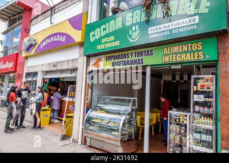 Bogota Colombia, Chapinero Norte Carrera 11, Restaurant Restaurants Dining Dining Out ungezwungene Cafés Bistros Essen, Cocina Saludable Vegeta Stockfoto