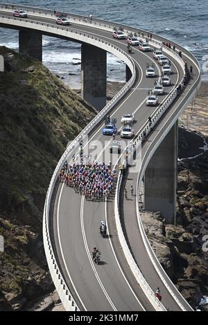 Wollongong, Australien. 24. Sep, 2022. Das Elite-Straßenrennen der Frauen bei den UCI Road World Championships Cycling 2022 in Wollongong, Australien, Samstag, 24. September 2022. Die Worlds finden vom 18. Bis 25. September statt. BELGA FOTO DIRK WAEM Quelle: Belga Nachrichtenagentur/Alamy Live News Stockfoto