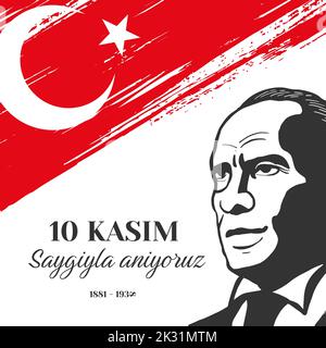 10 kasim saygiyla aniyoruz Illustration Design Stock Vektor