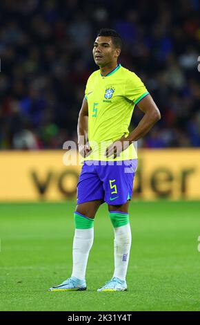 Le Harve, Frankreich, 23.. September 2022. Casemiro von Brasilien während des Internationalen Freundschaftsspiel in Stade Oceane, Le Harve. Bildnachweis sollte lauten: David Klein / Sportimage Kredit: Sportimage/Alamy Live News Stockfoto