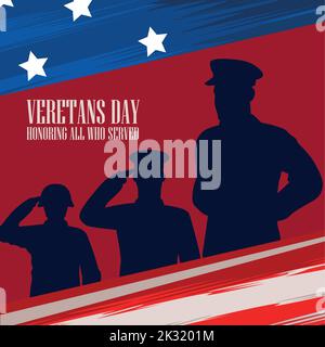 Schriftzug „Veterans Day“ Stock Vektor