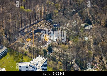 Luftaufnahme, Dortmunder Zoo- und Baustellenabdichtung Neubau, Rombergpark-Lücklemberg, Dortmund, Ruhrgebiet, Nordrhein-Westfalen, Keim Stockfoto