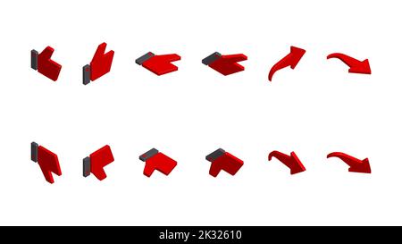 Schaltflächen Daumen nach oben und unten für die Symbole für den Videokanal und soziale Medien. 3D isometrische Vektordarstellung. Stock Vektor