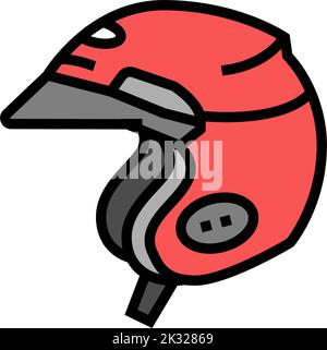 Open Face Motorrad Helm Farbe Symbol Vektor Illustration Stock Vektor