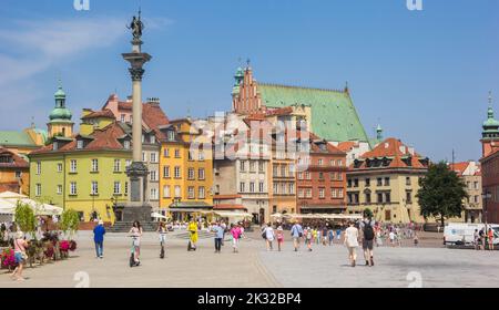 Säule auf dem historischen Schlossplatz in Warschau, Polen Stockfoto