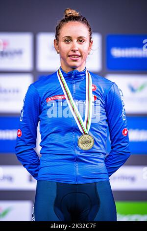 Wollongong, Australien. 24. September 2022. WOLLONGONG, AUSTRALIEN - 24. SEPTEMBER: Sylvia Persico aus Italien während der 2022 UCI Road World Championships Wollongong am 24. September 2022 in Wollongong, Australien (Foto von Arne MillOrange Picics) Credit: Orange Pics BV/Alamy Live News Stockfoto