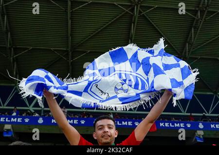 Barcelona, Spanien. 23. September 2022. Marokko-Fan beim internationalen Freundschaftsspiel zwischen Marokko und Chile spielte am 23. September 2022 im RCDE-Stadion in Barcelona, Spanien. (Foto von Bagu Blanco / PRESSIN) Credit: PRESSINPHOTO SPORTS AGENCY/Alamy Live News Stockfoto