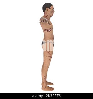 Zombie Biter Charakter 3D Modellierung Stockfoto