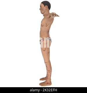 Zombie Biter Charakter 3D Modellierung Stockfoto