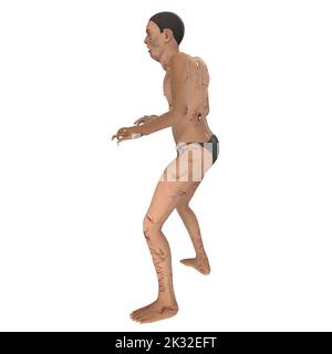 Zombie Biter Charakter 3D Modellierung Stockfoto